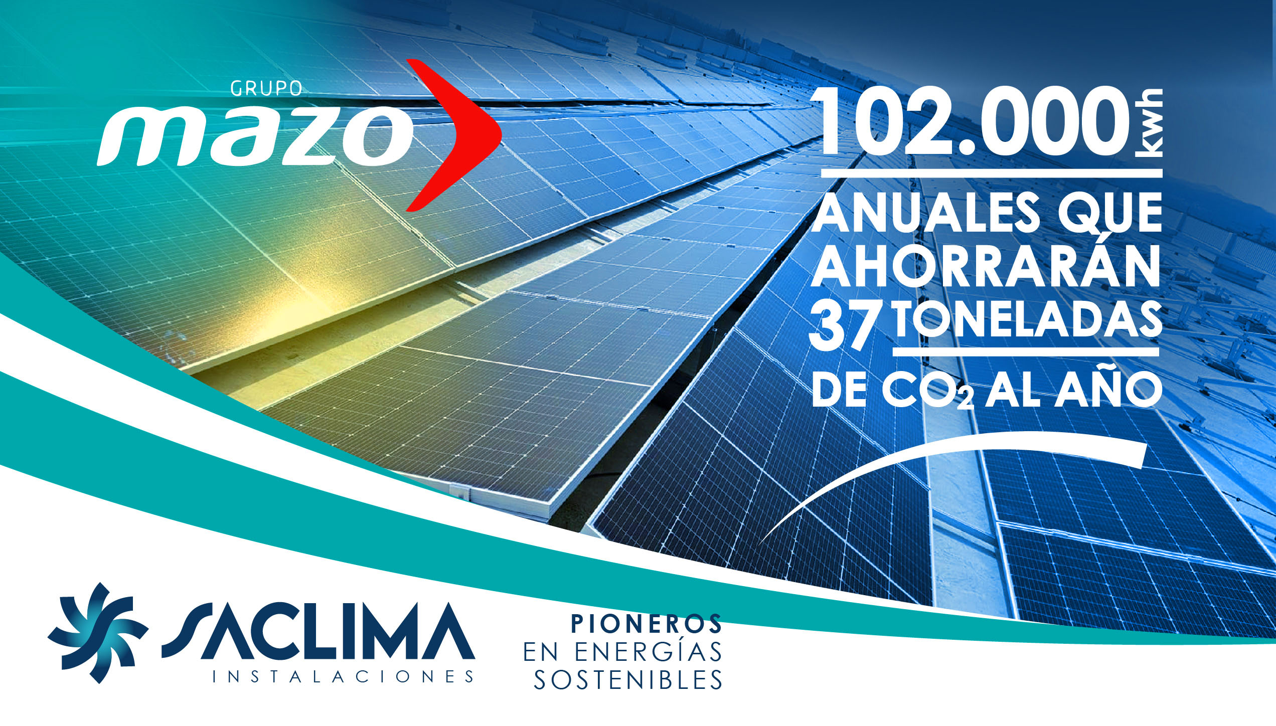 Saclima Renovables ha completado la instalación de 186 placas solares en las instalaciones de Grupo Mazo en Alzira